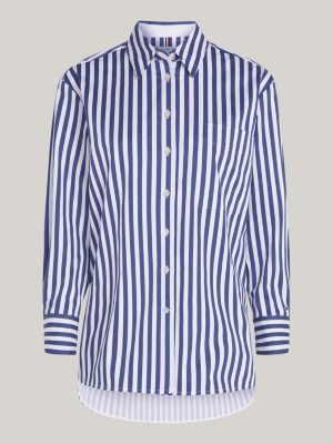 white stripe oversized shirt for women tommy hilfiger