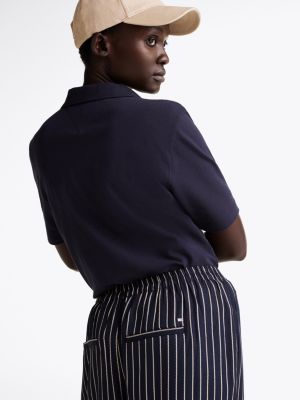 pantalon décontracté rayé bleu pour femmes tommy hilfiger