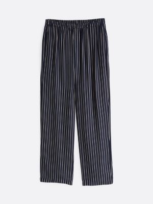 pantalon décontracté rayé bleu pour femmes tommy hilfiger