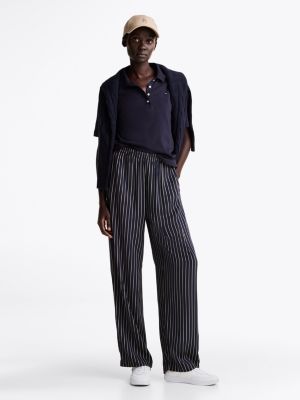 pantalon décontracté rayé bleu pour femmes tommy hilfiger