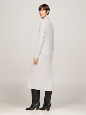 Relaxed Midi Jumper Dress With Cashmere Grey Tommy Hilfiger