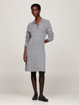 Grey jumper dress outfit hotsell