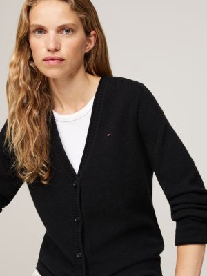 Ladies black v neck cardigan hotsell