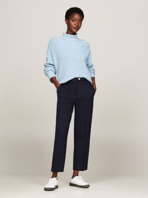 pull décontracté en point cardigan bleu pour femmes tommy hilfiger