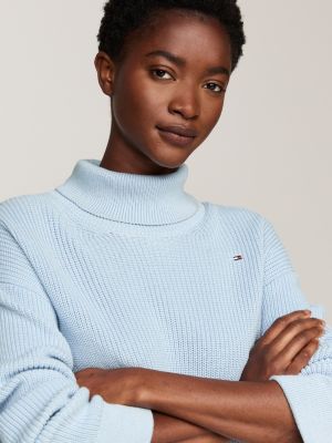 pull décontracté en point cardigan bleu pour femmes tommy hilfiger