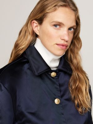 Satin Relaxed Padded Jacket | Blue | Tommy Hilfiger