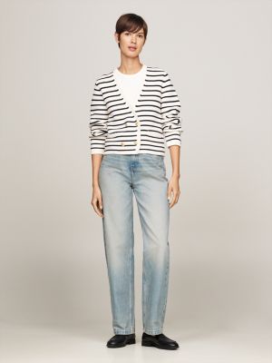 white breton stripe cardigan for women tommy hilfiger