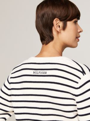 white breton stripe cardigan for women tommy hilfiger