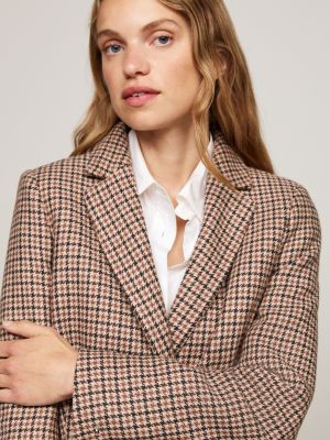 cappotto con motivo pied de poule grigio da donne tommy hilfiger