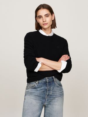 Black tommy hilfiger jumper womens hotsell