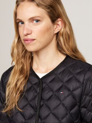 black lightweight down water repellent jacket for women tommy hilfiger