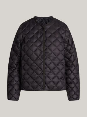 black lightweight down water repellent jacket for women tommy hilfiger