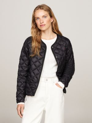 black lightweight down water repellent jacket for women tommy hilfiger