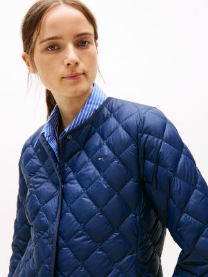 blue lightweight down water repellent jacket for women tommy hilfiger