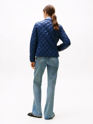 doudoune légère et déperlante bleu pour femmes tommy hilfiger