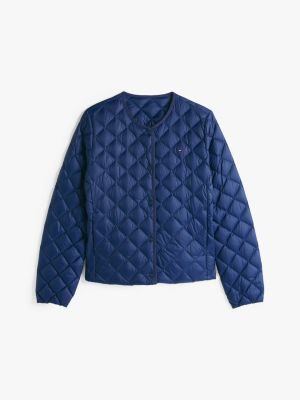 blau wasserabweisende leichte daunenjacke für damen - tommy hilfiger