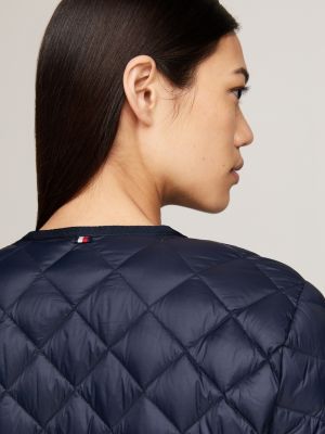 blue lightweight down water repellent jacket for women tommy hilfiger