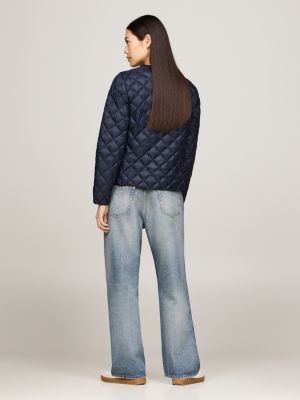 blue lightweight down water repellent jacket for women tommy hilfiger