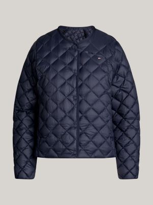 blue lightweight down water repellent jacket for women tommy hilfiger