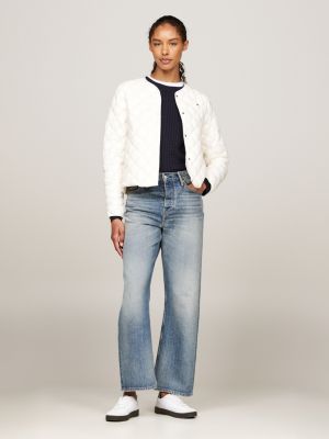 beige wasserabweisende leichte daunenjacke für damen - tommy hilfiger