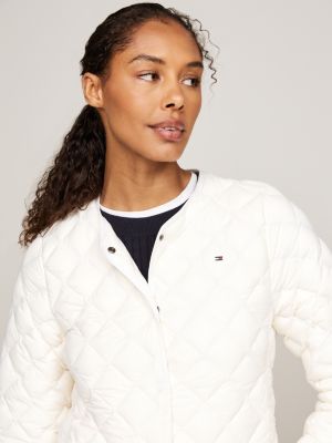 beige wasserabweisende leichte daunenjacke für damen - tommy hilfiger