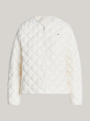 beige wasserabweisende leichte daunenjacke für damen - tommy hilfiger