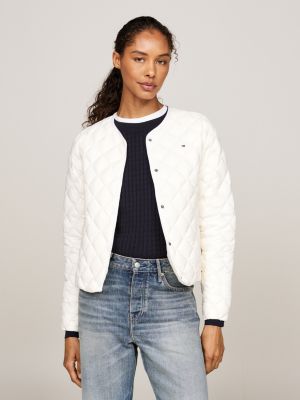 beige wasserabweisende leichte daunenjacke für damen - tommy hilfiger