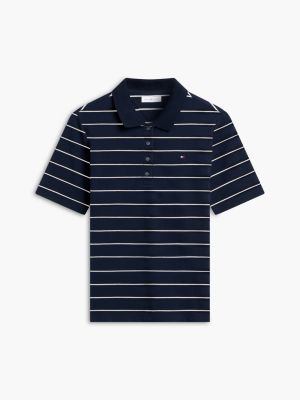 blue 1985 regular fit pique polo shirt for women tommy hilfiger
