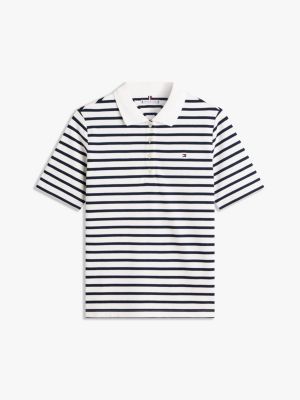 polo 1985 coupe standard en piqué de coton blue pour femmes tommy hilfiger