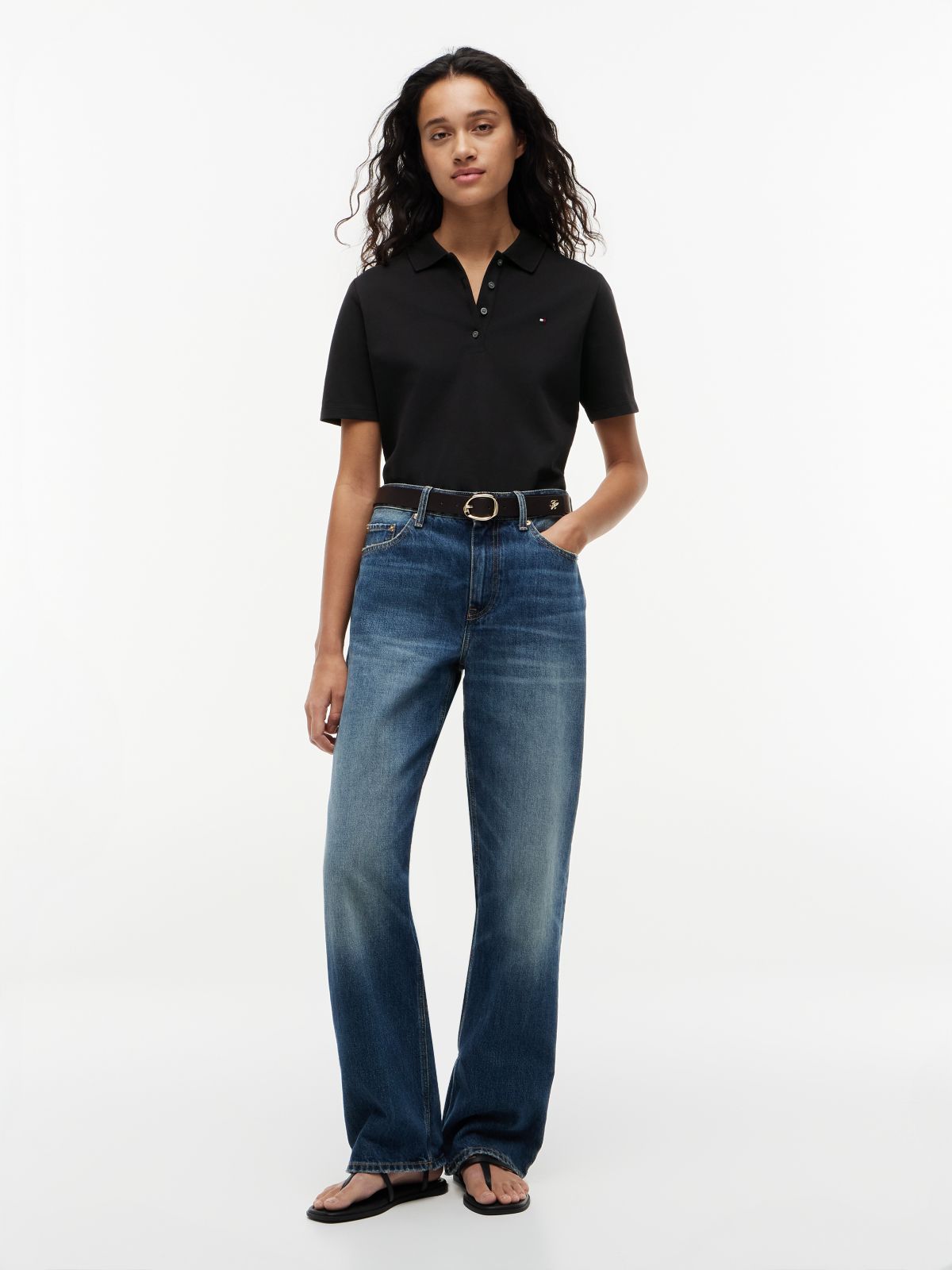 1985 Regular Fit Pique Polo Shirt — Black