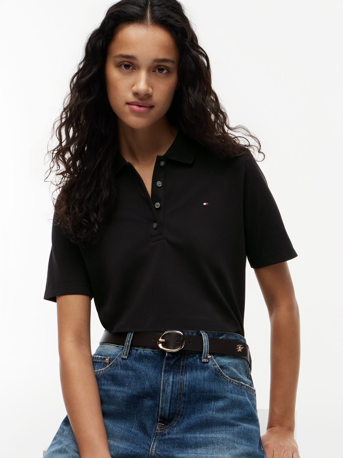 1985 Regular Fit Pique Polo Shirt — Black