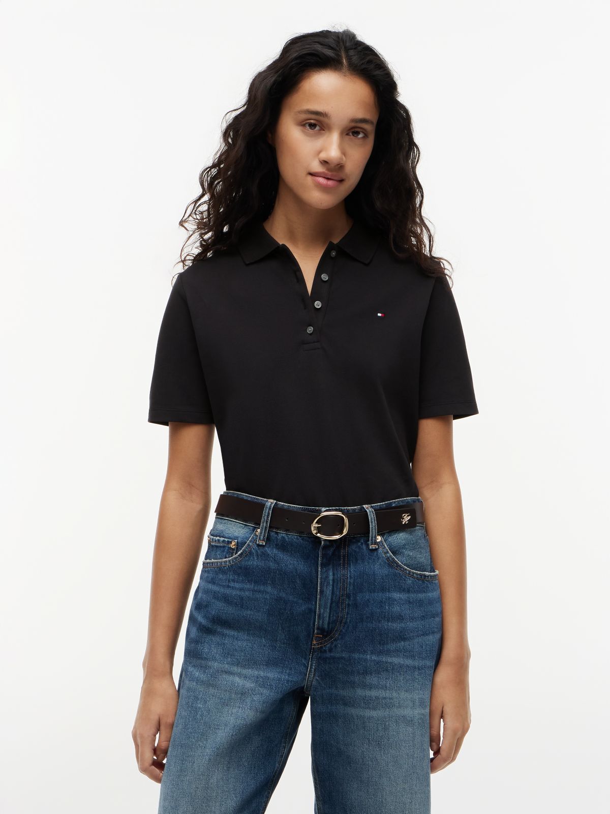 1985 Regular Fit Pique Polo Shirt — Black