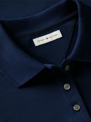 blue 1985 regular fit pique polo shirt for women tommy hilfiger