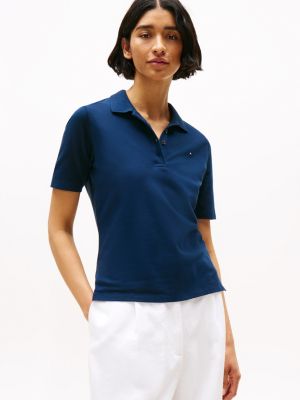 polo coupe standard 1985 collection blue pour femmes tommy hilfiger