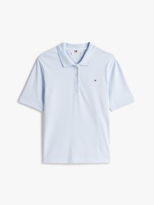 blauw 1985 collection regular fit polo met geborduurde vlag voor dames - tommy hilfiger