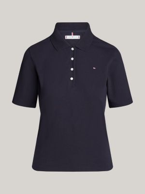 blauw 1985 collection regular fit polo met geborduurde vlag voor dames - tommy hilfiger