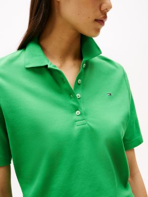 polo collection 1985 en coton piqué vert pour femmes tommy hilfiger