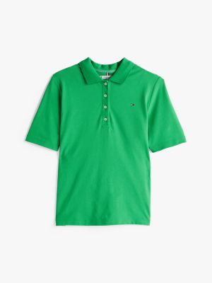 polo collection 1985 en coton piqué vert pour femmes tommy hilfiger