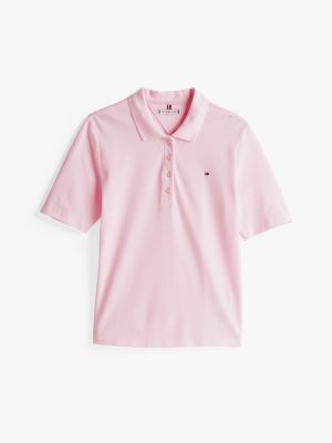 polo coupe standard 1985 collection rose pour femmes tommy hilfiger