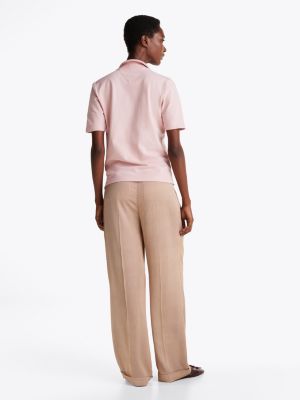 pink 1985 pique polo shirt for women tommy hilfiger