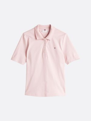 pink 1985 pique polo shirt for women tommy hilfiger