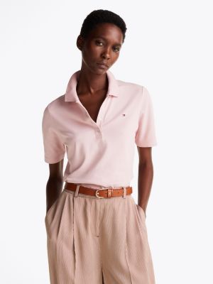 pink 1985 collection regular fit polo shirt for women tommy hilfiger