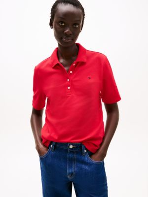 polo 1985 collection regular fit red da donne tommy hilfiger