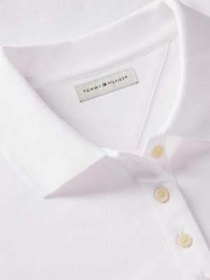 weiß 1985 regular fit poloshirt aus baumwoll-piqué für damen - tommy hilfiger