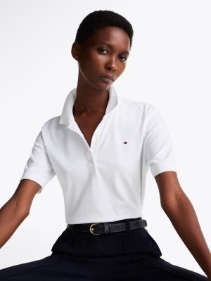 polo coupe standard 1985 collection blanc pour femmes tommy hilfiger