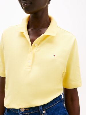 polo coupe standard 1985 collection jaune pour femmes tommy hilfiger