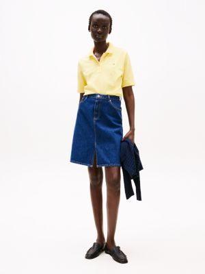 polo collection 1985 en coton piqué jaune pour femmes tommy hilfiger