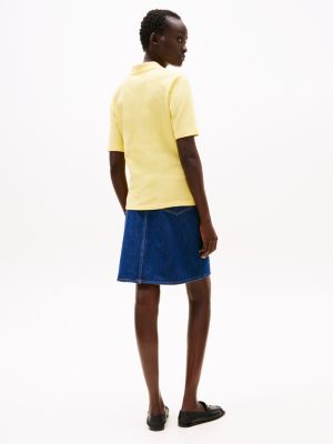 polo collection 1985 en coton piqué jaune pour femmes tommy hilfiger