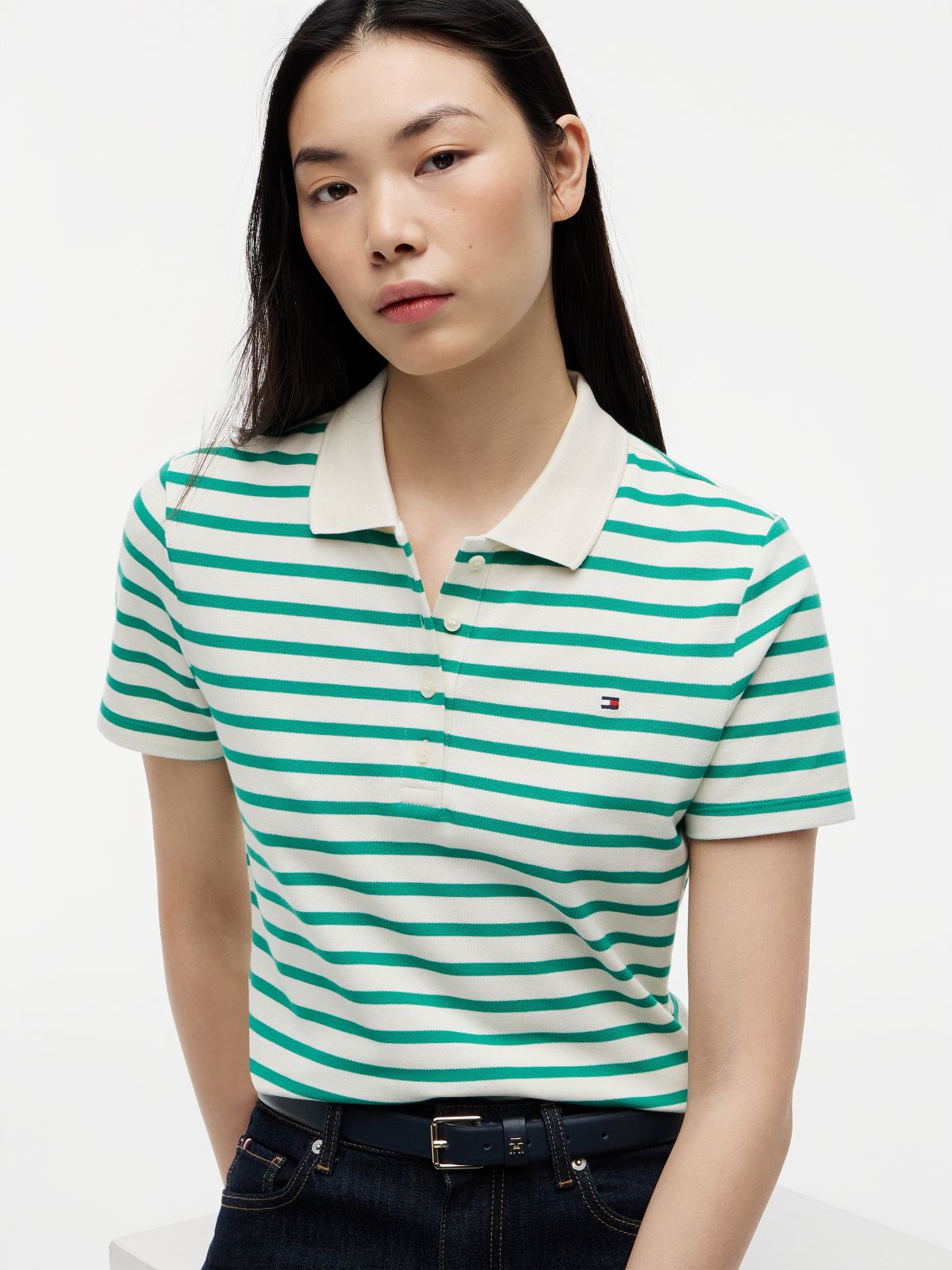 1985 Slim Fit Pique Polo Shirt — White