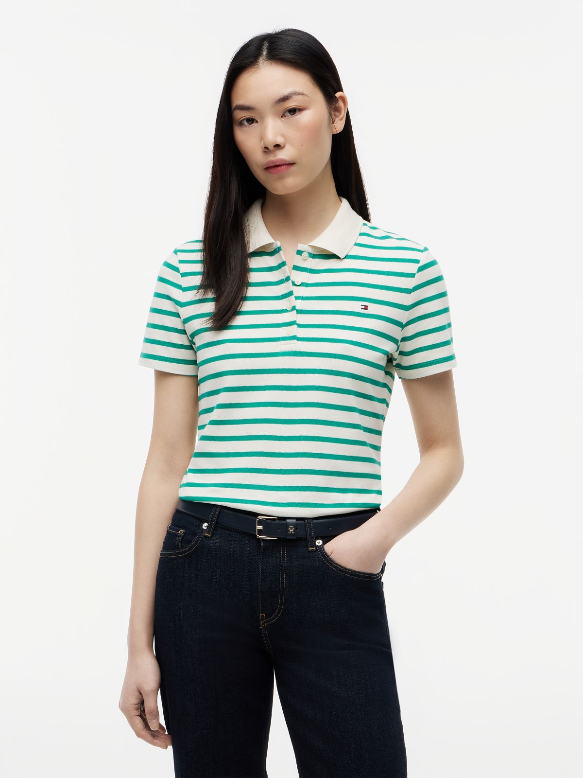 1985 Slim Fit Pique Polo Shirt — White